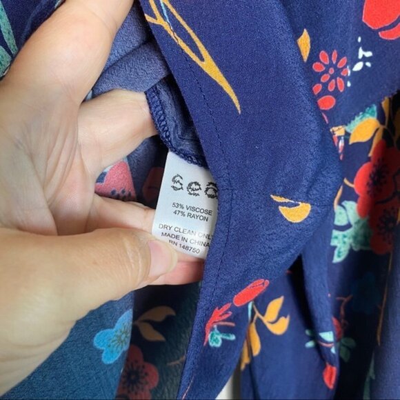 Sea New York Floral Print Ruffle Collar Mari Top Blouse 6 - Picture 7 of 12